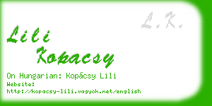 lili kopacsy business card