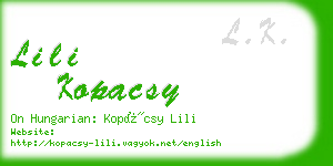 lili kopacsy business card